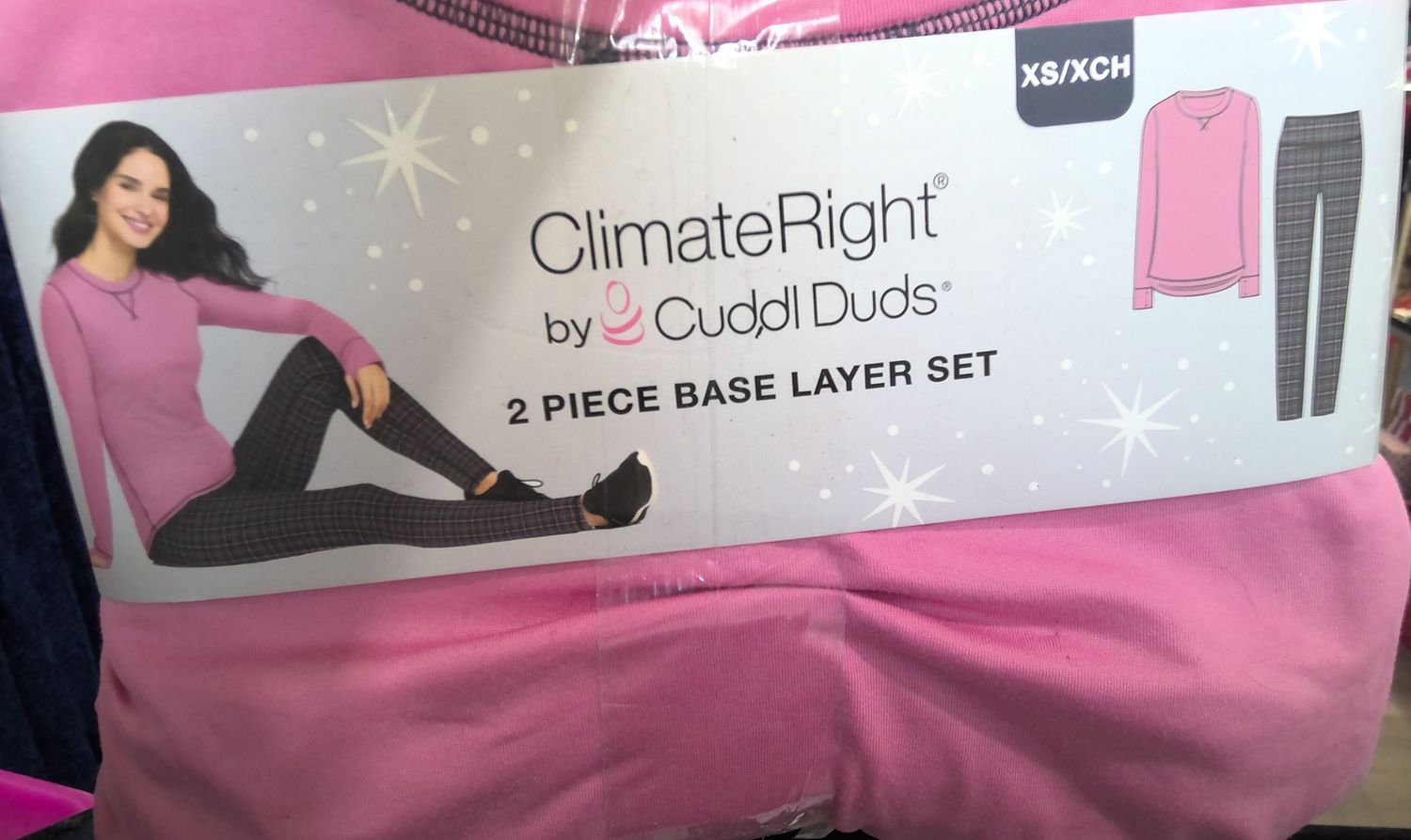 Climate Right Pink 2 Piece Base Layer PJ Set Size XS  Womens