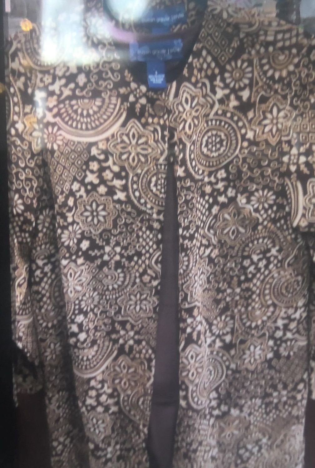 Susan Graver Style Brown  Paisley 3 Piece Suit Size s
