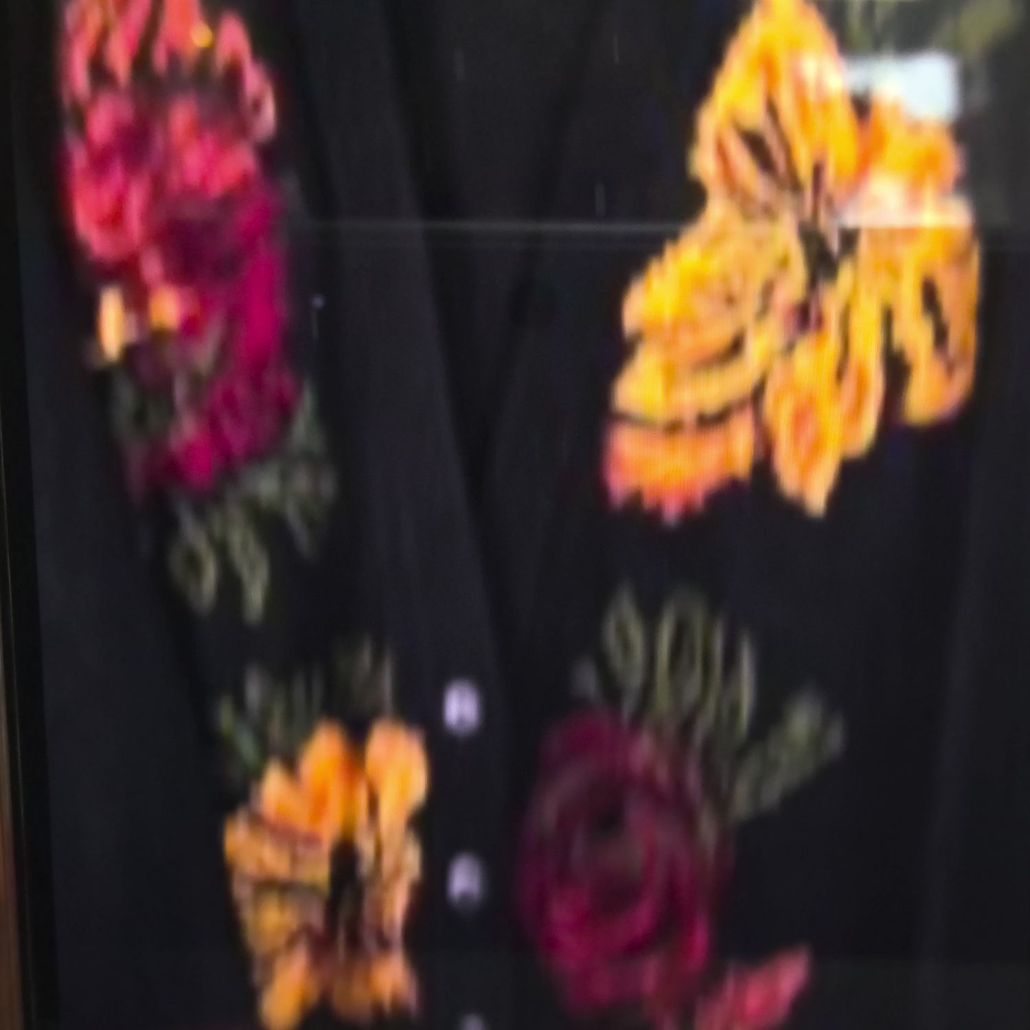 Norton McNaughton Womens Floral SweaterCadigan Size P