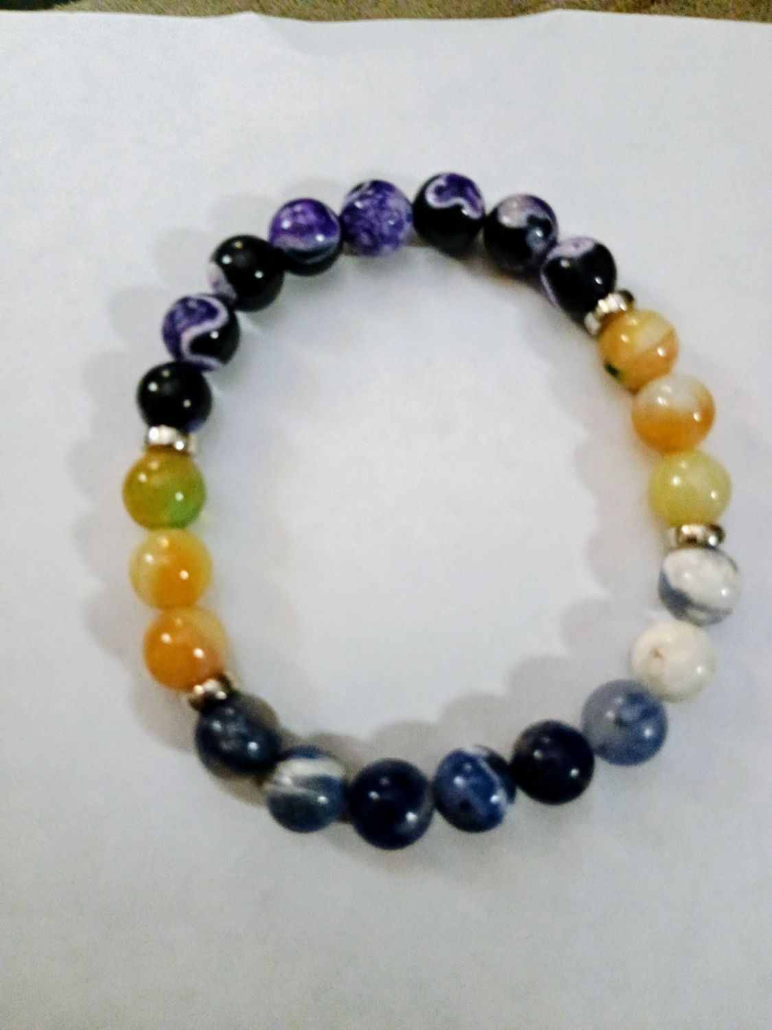 Blue Lace Agate, Labradorite, Citrine and Soldalite Bracelet