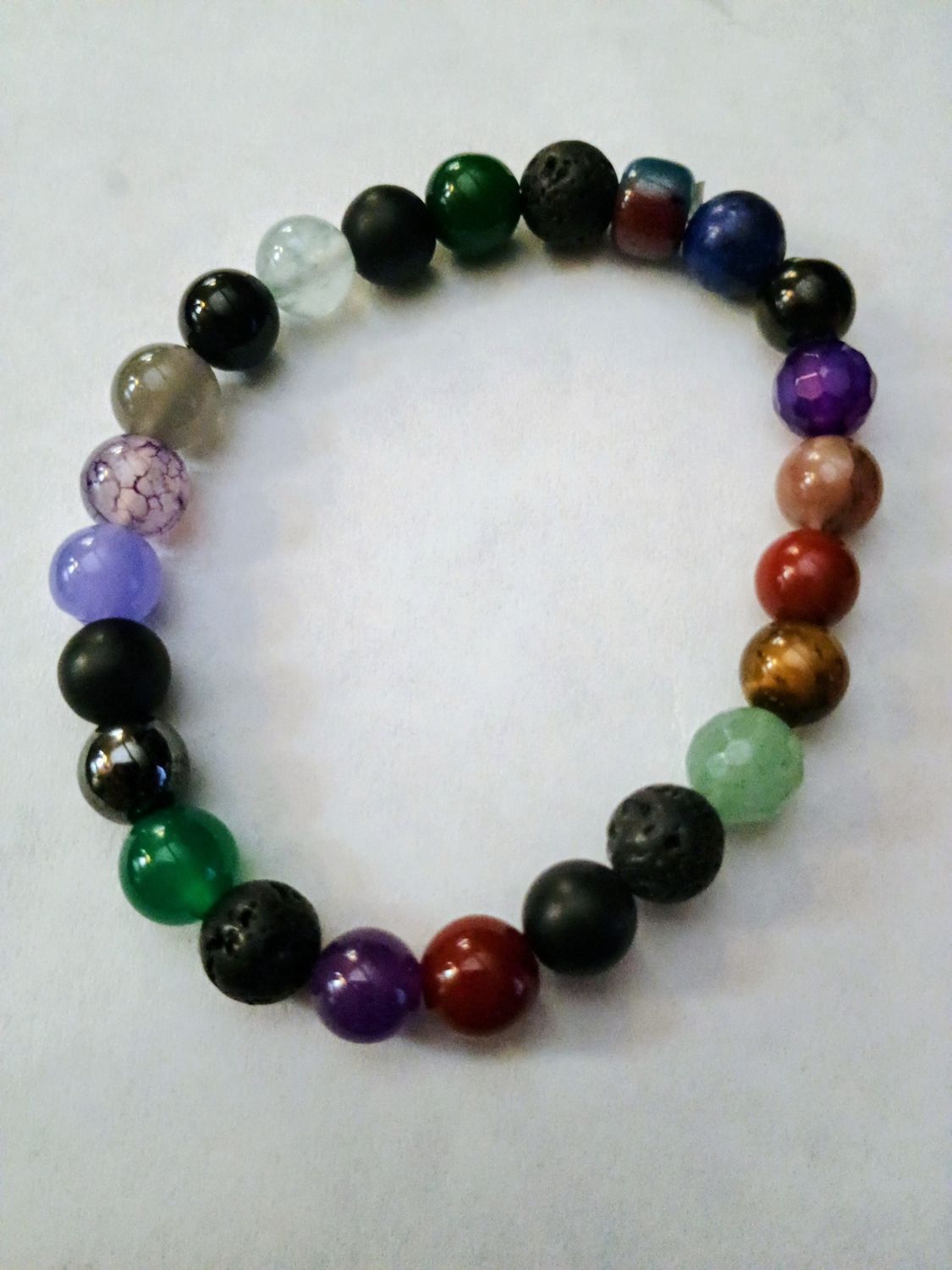 Multiple Agate and Lava Bead Bracelet