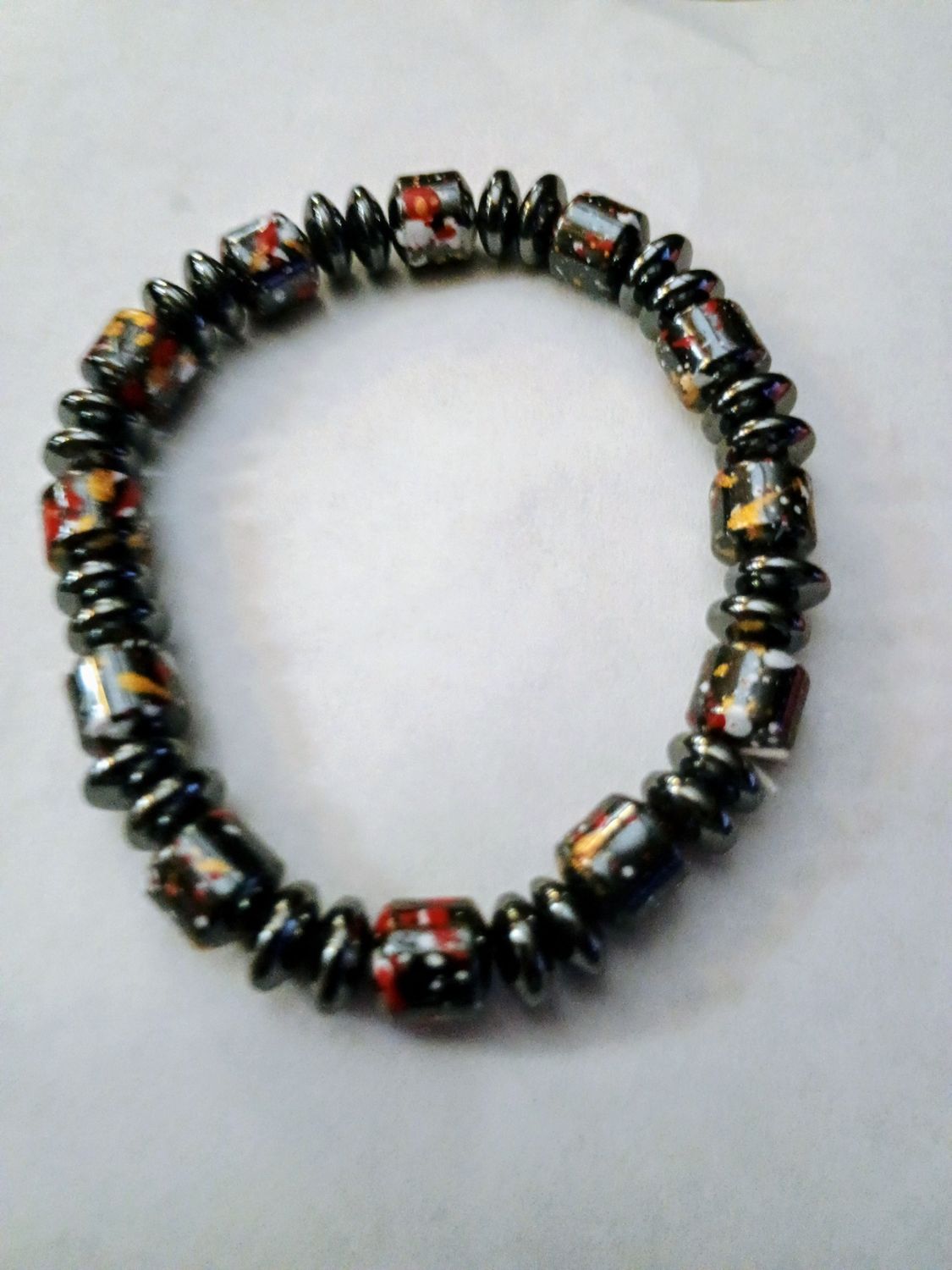 Painted Hematite Bracelet