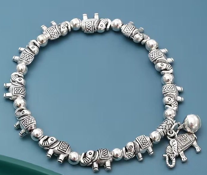 Silver Elephant Charm Bracelet