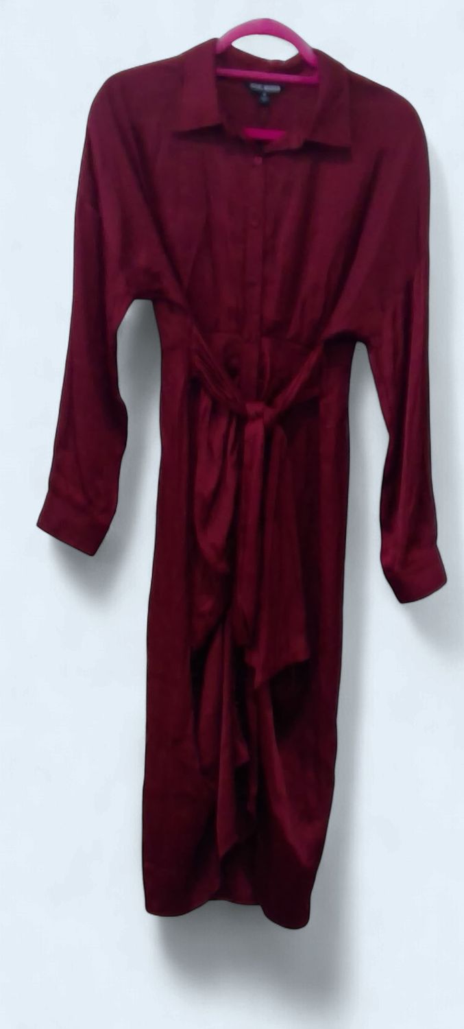 Steve Madden Maroon Satin Dress (Midi) size 6