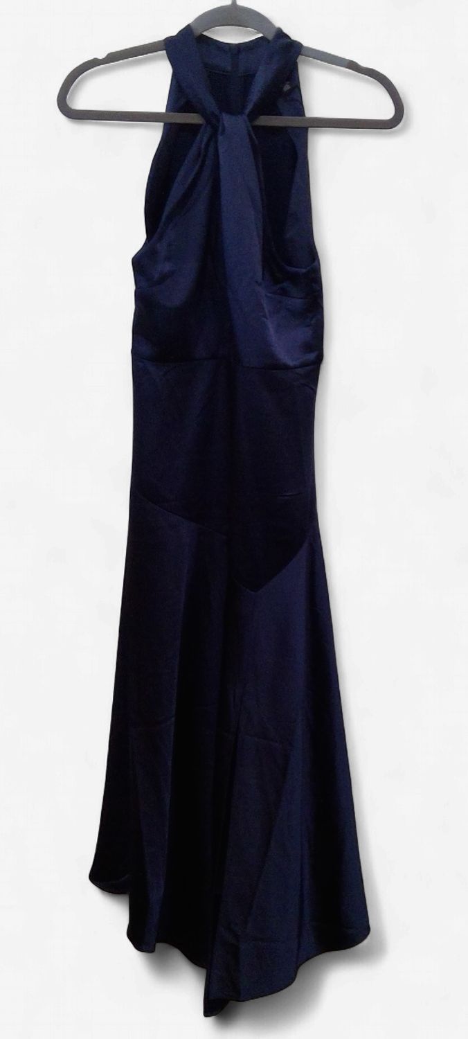 Ted Baker Renon Satin Halter Dress in Blue Size 1 Ted Baker Renon Satin Halter Dress in Blue Size 1