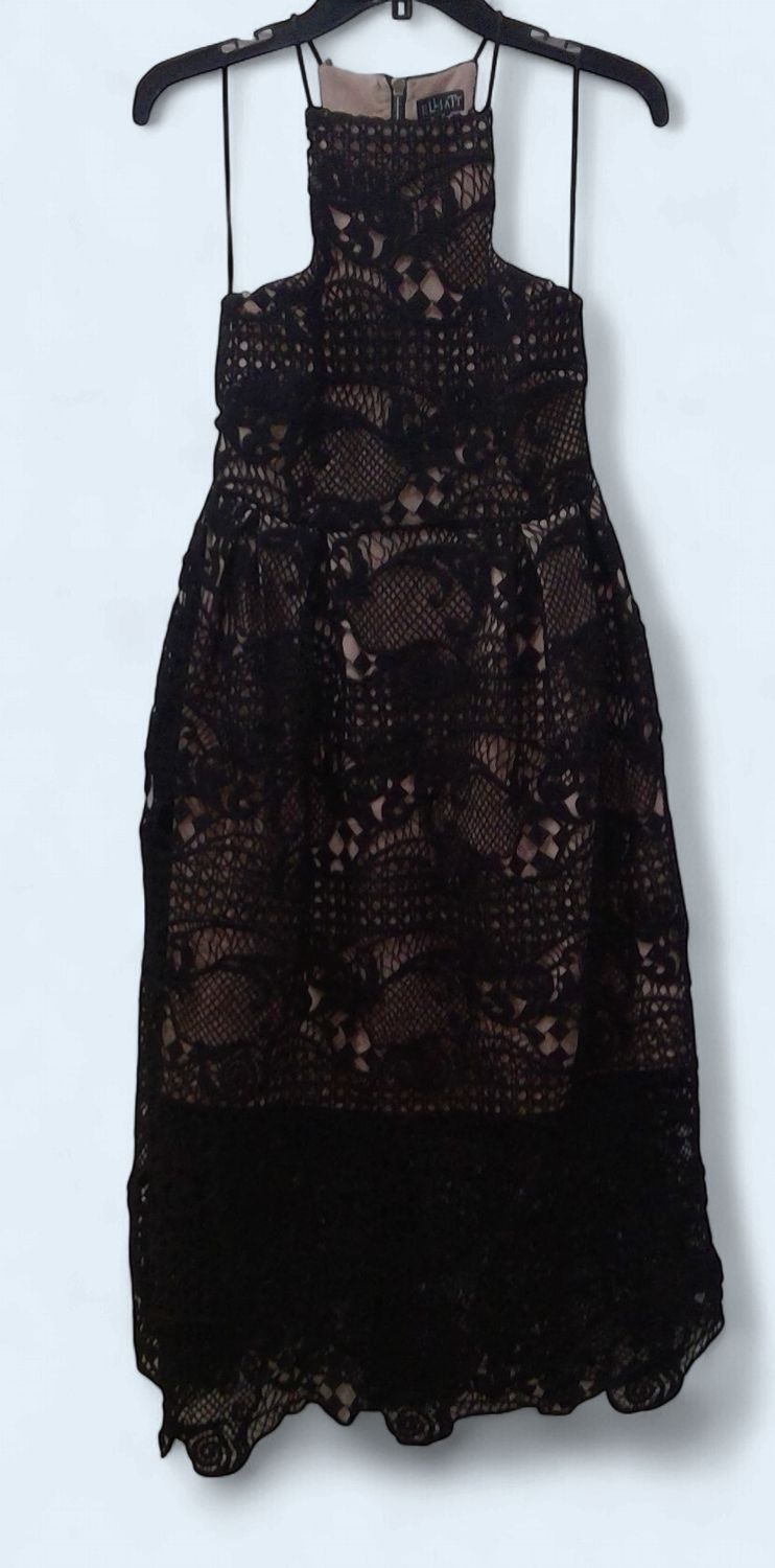 Elliatt Black Lace Halter  Dress Size S