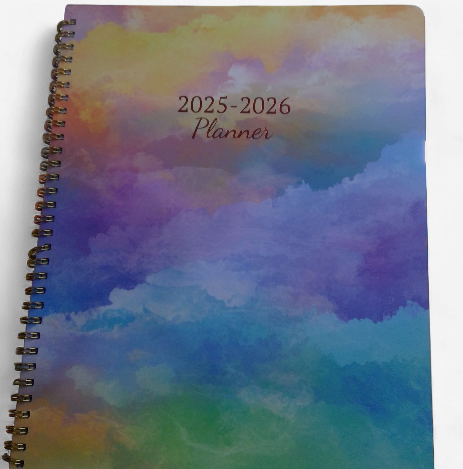 2025/2026 Large Hardcover Planner w/ pastel watercolors