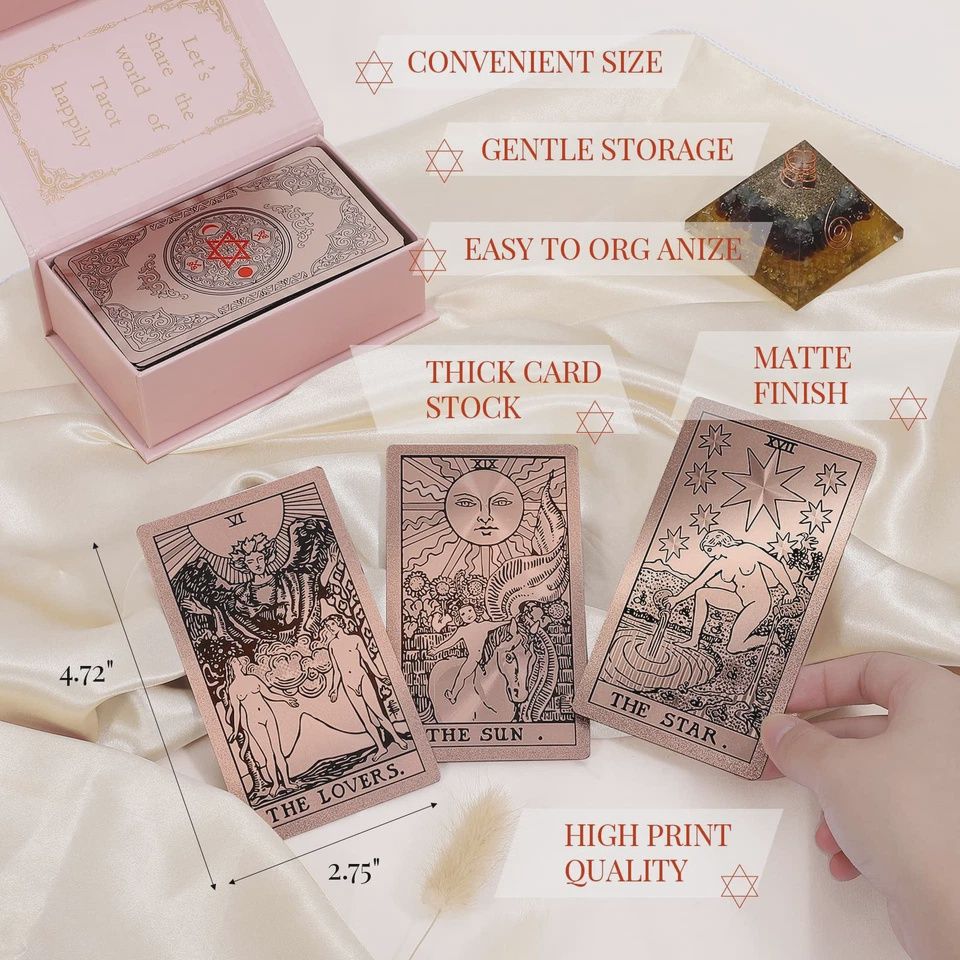 Gold  Foil Tarot Tarot Card Deck with Guide Book Waterproof and Wrinkle Resistant...