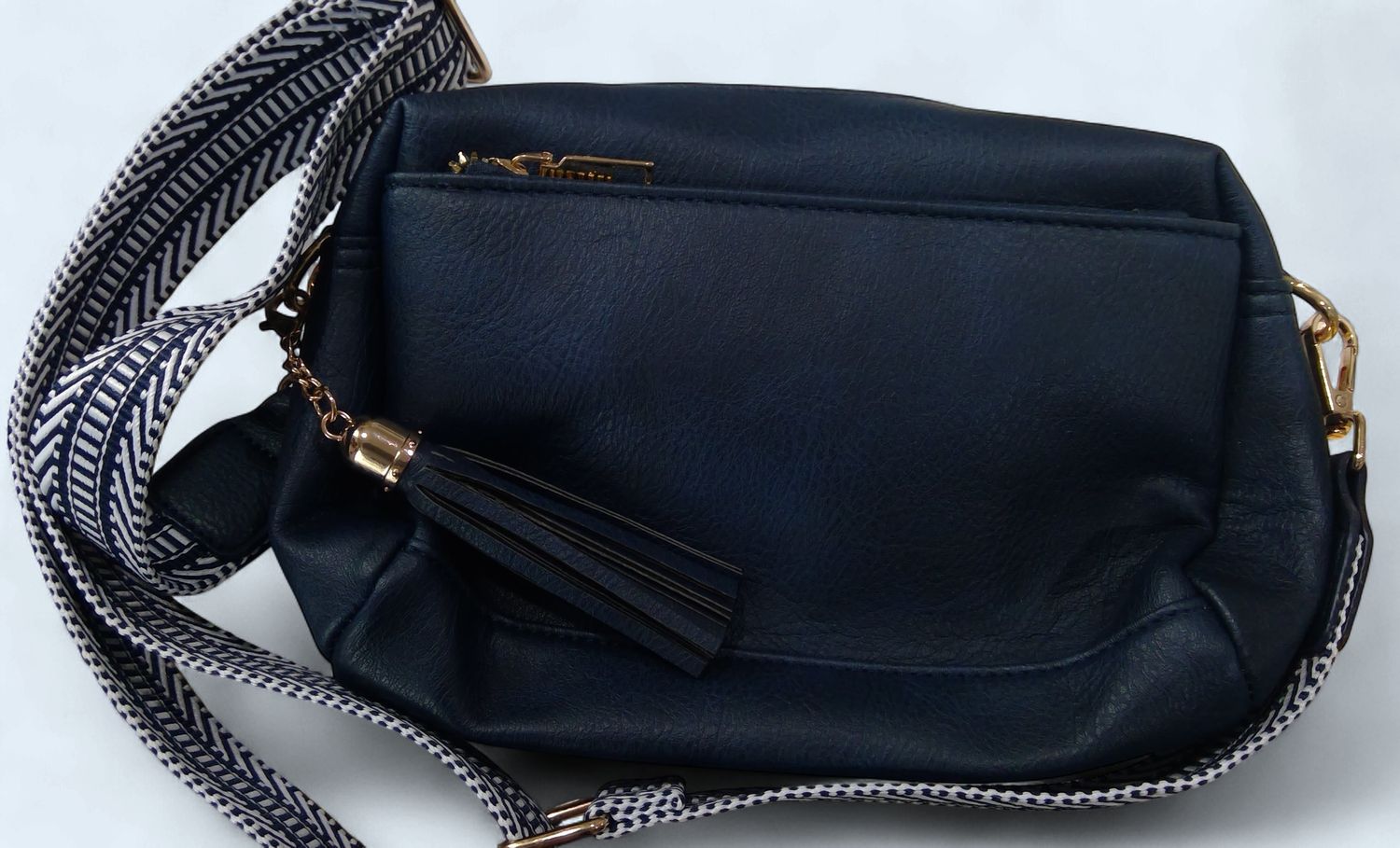 Small Blue Purse with Gold Accents