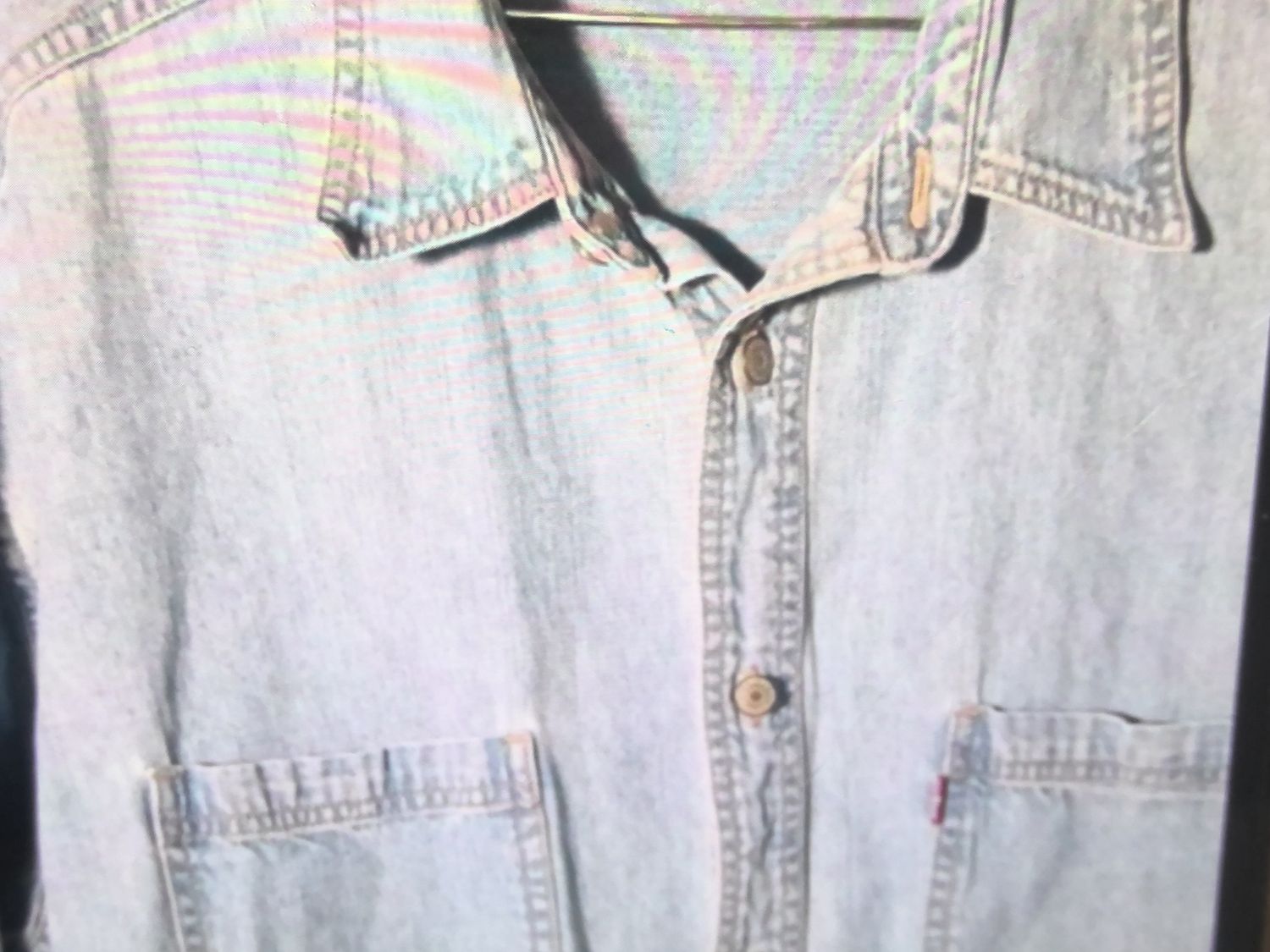 Levis Denim Shirt BlueMens Size l