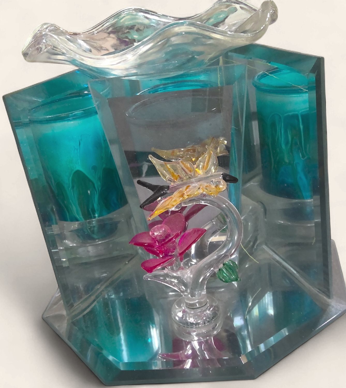 Mirrored Oil Warmer with Pink Zebra Scented Warmer Beads