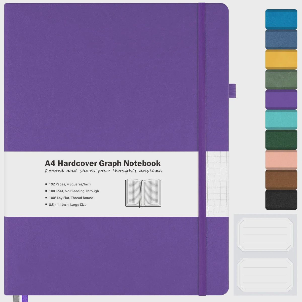 MALEDEN A4 Hardcover Graph Notebook MALEDEN A4 Hardcover Graph Notebook