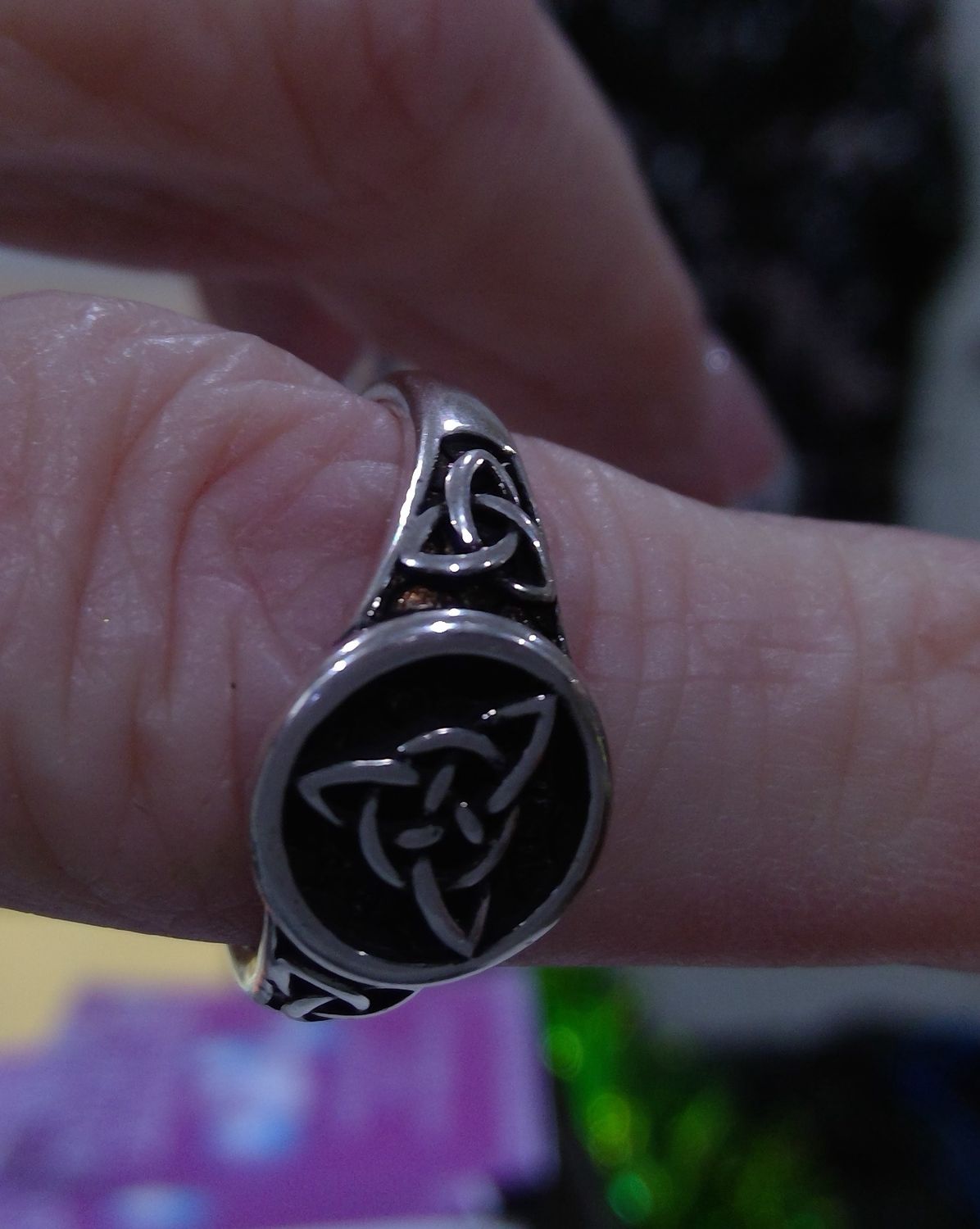 Vintage Irish Celtic Knot Sterling Silver Handmade Band Ring Size 9