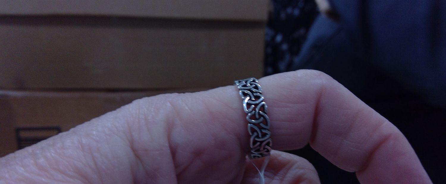 Woven Celtic Knot Handmade Sterling Silver Band Size 8 1/2