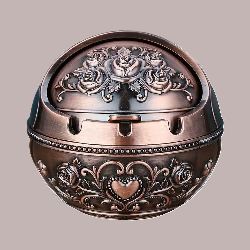 Small Decorative Ashtray with Rose And Heart-shaped Designs,