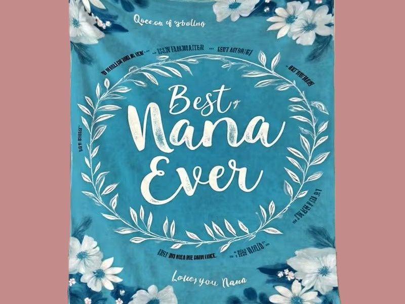 Ever Blanket | Ultra-Soft Flannel Bedspread with Nana &amp; Grands Print, All-Season Cozy Throw, Perfect Birthday Christmas Holiday Gift for Nanas, Year-Round Use