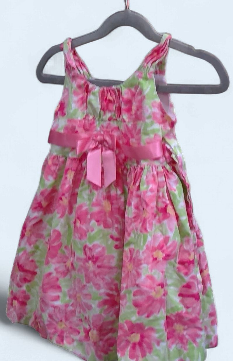 Bonnie Jean Sun Dress With Pink Flowers Size 2t