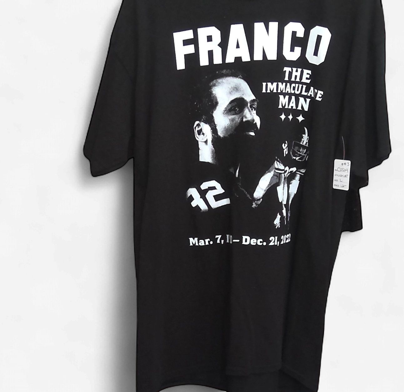 Franco Harris Black Shirt Size l Franco Harris Black Shirt Size l