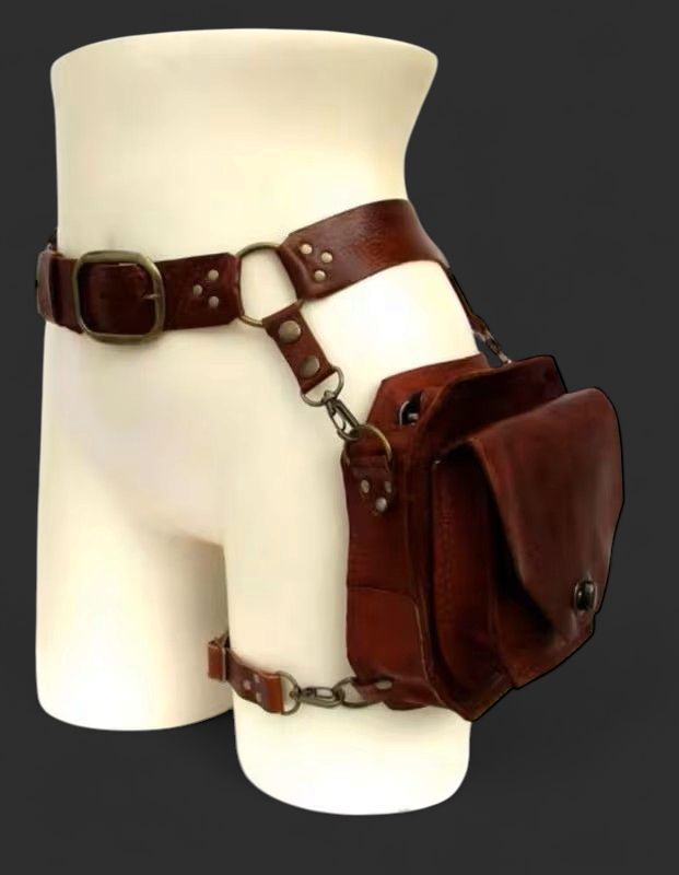 Vintage- crossbody Bag, Thigh Bag, Waist Bag, Motorcycle-style Side Bag, Medieval Knight Personality