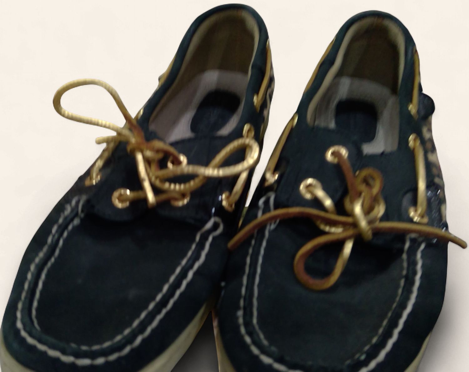 Sperry Bluefish Black Leopard Shoes Womens Size 9