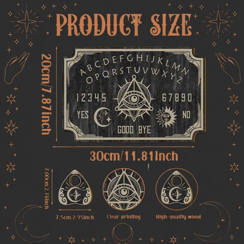Handmade Wooden Witchcraft Ouija Board for Spiritual Communication
