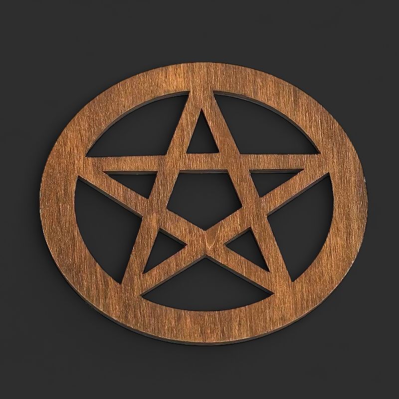 Wooden Pentagram Altar Display Base Wooden Pentagram Altar Display Base