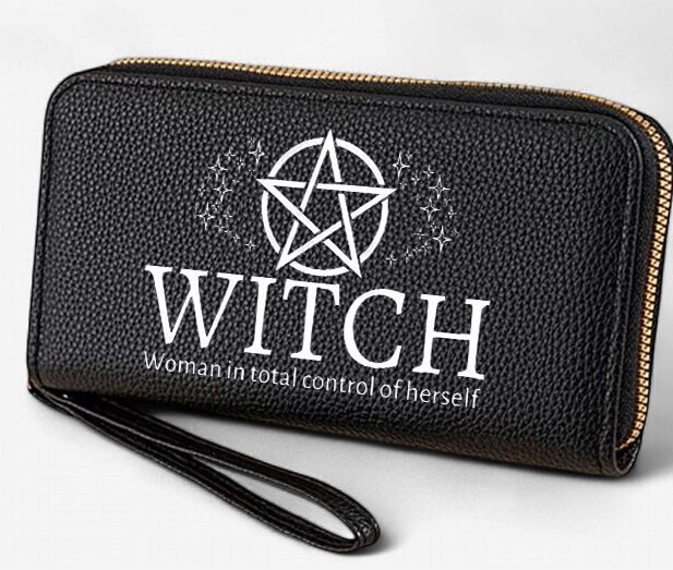 WITCH Long Wallet, Style - Multi-Card Slots & Large Capacity, Zipper Coin Pocket, Driver's License WITCH Long Wallet, Style - Multi-Card Slots & Large Capacity, Zipper Coin Pocket, Driver's License