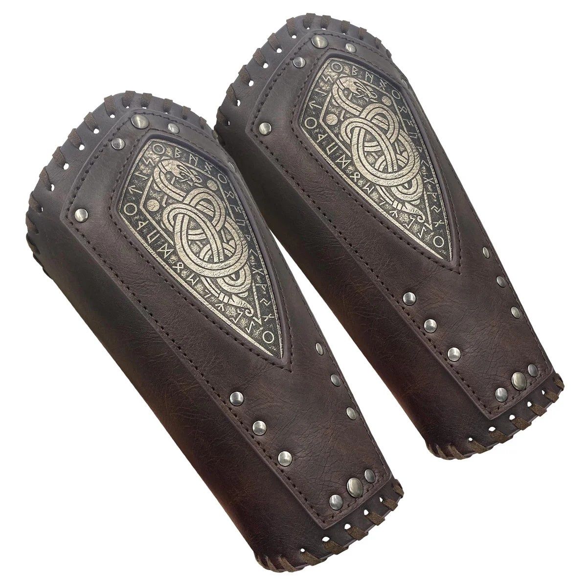 HiiFeuer Faux Leather Viking Dragon Arm Bracers HiiFeuer Faux Leather Viking Dragon Arm Bracers