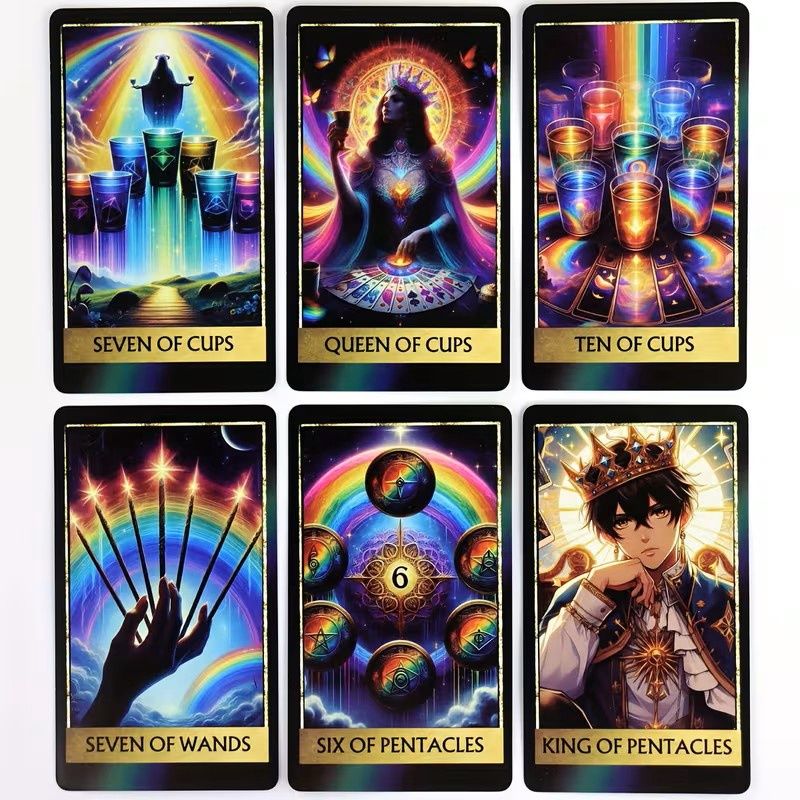 A Set 78-Cards Deck Rainbow Tarot Cards, Tarot Cards, Tarot Deck, Fortune Telling Toy, gaming gift (pdf-guidebook), English version Witchy Beginner Tarot Board games A Set 78-Cards Deck Rainbow Tarot Cards, Tarot Cards, Tarot Deck, Fortune Telling Toy, gaming gift (pdf-guidebook), English version Witchy Beginner Tarot Board games