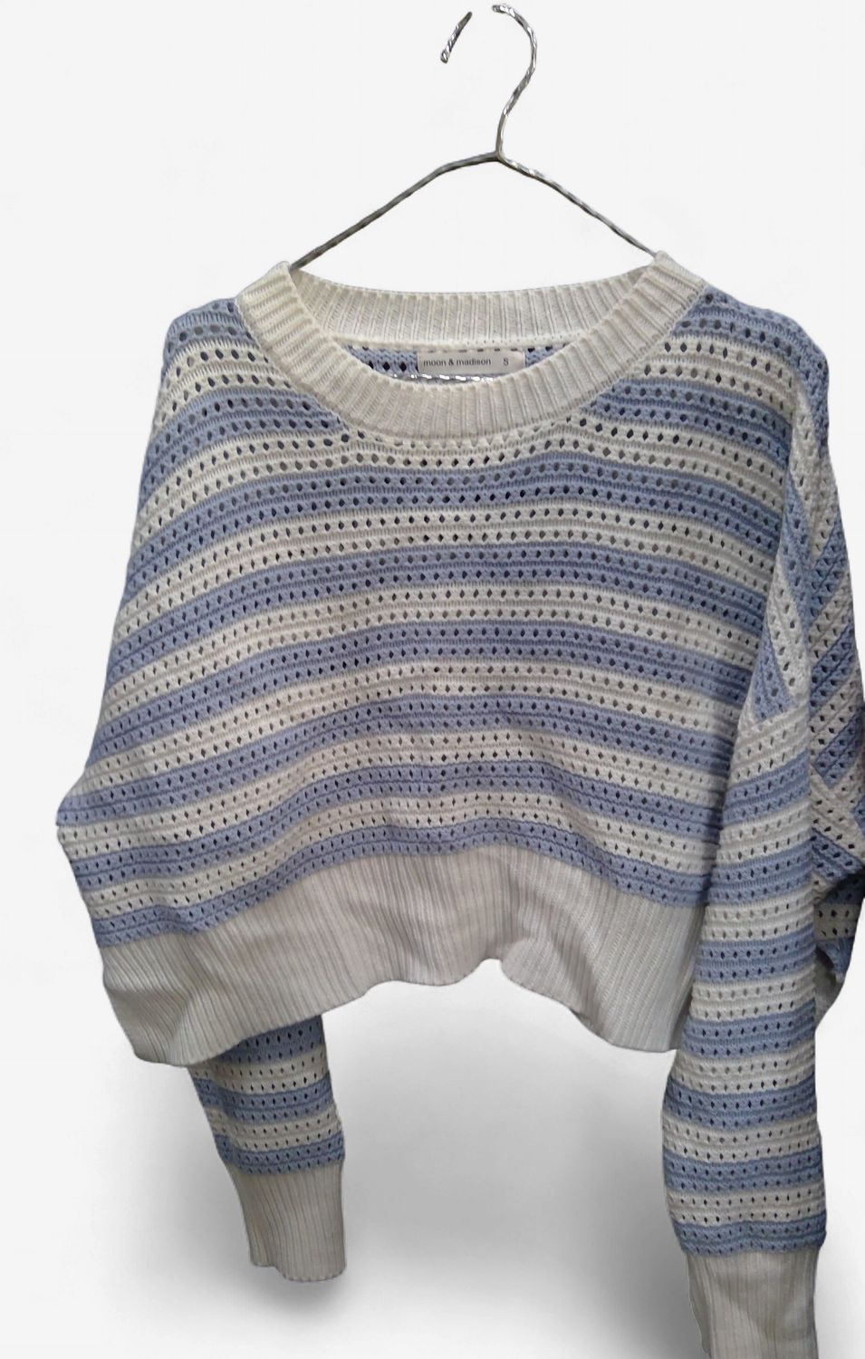 Moon And Madison Blue  And White Striped Sweater Size s