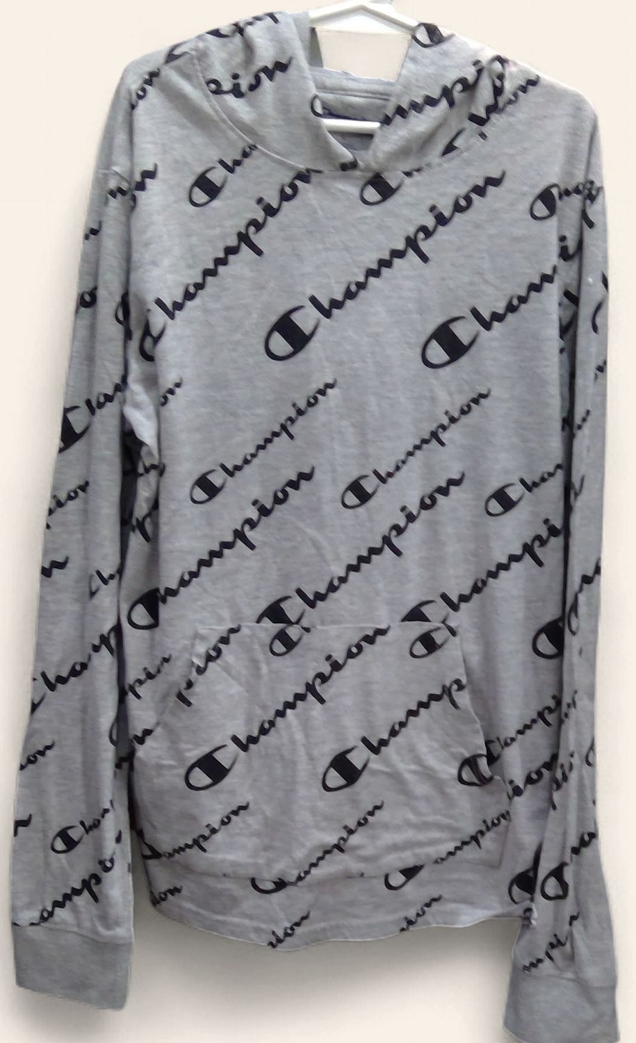 Champion Authentic Long Sleeve Hooded Shirt Size L Champion Authentic Long Sleeve Hooded Shirt Size L