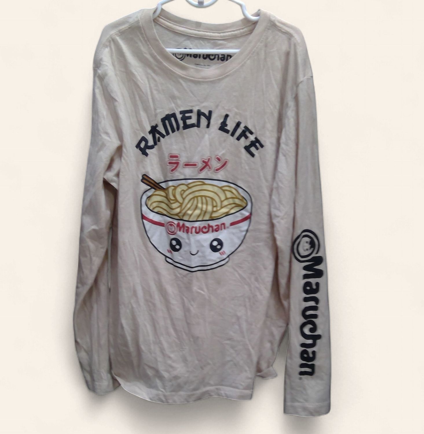 Maruchan Tan Long Sleeve Shirt Size M