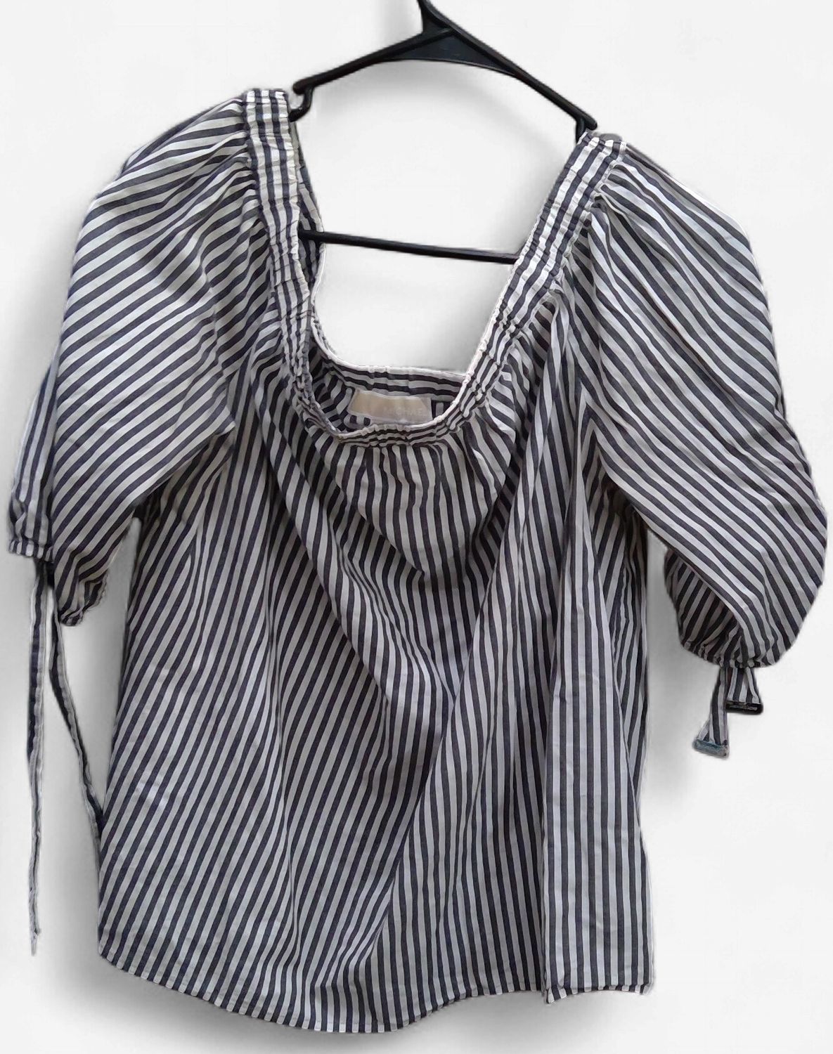 Michael Kors Off  The Shoulder Striped Shirt Size xl