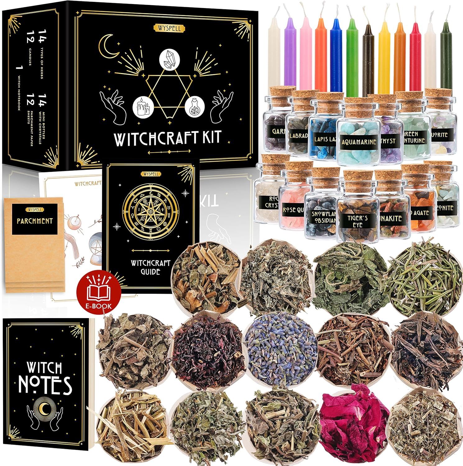 Wyspell 54 Piece Witchcraft Supplies Kit