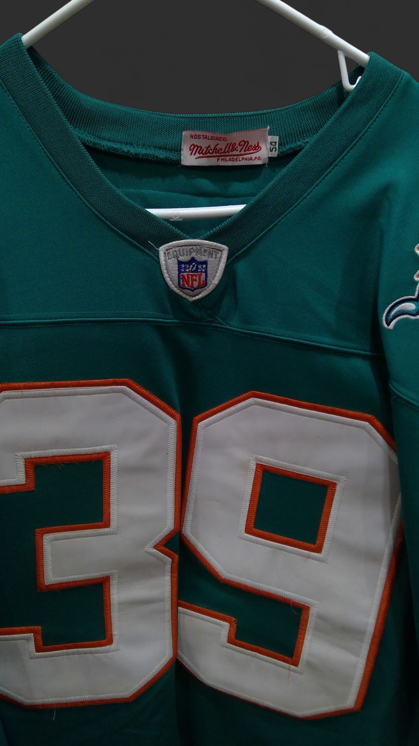 Vintage Larry Csonka Miami Dolphins Aqua Authentic Jersey #39 Size 54