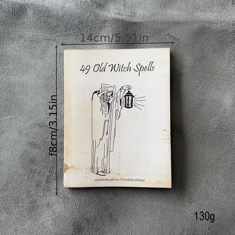 49 Spells Cards | 66 Pages Old Witchcraft Handwritten Magick Notebook of Shadows or Grimoire Charms Potion for Wicca Spellbook