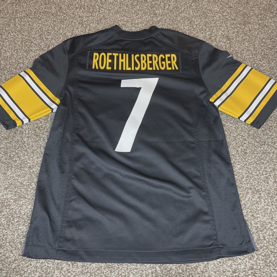 Nike On Field Roethlisberger Pittsburgh Steelers Jersey Mens Medium Black #7