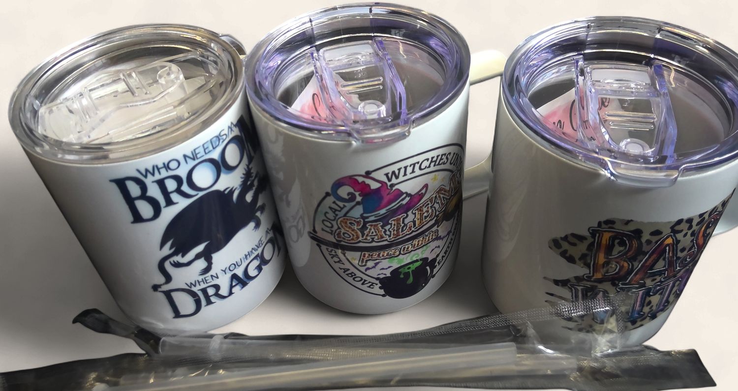 Ashley's Coffee Tumblers With Lids and Straws