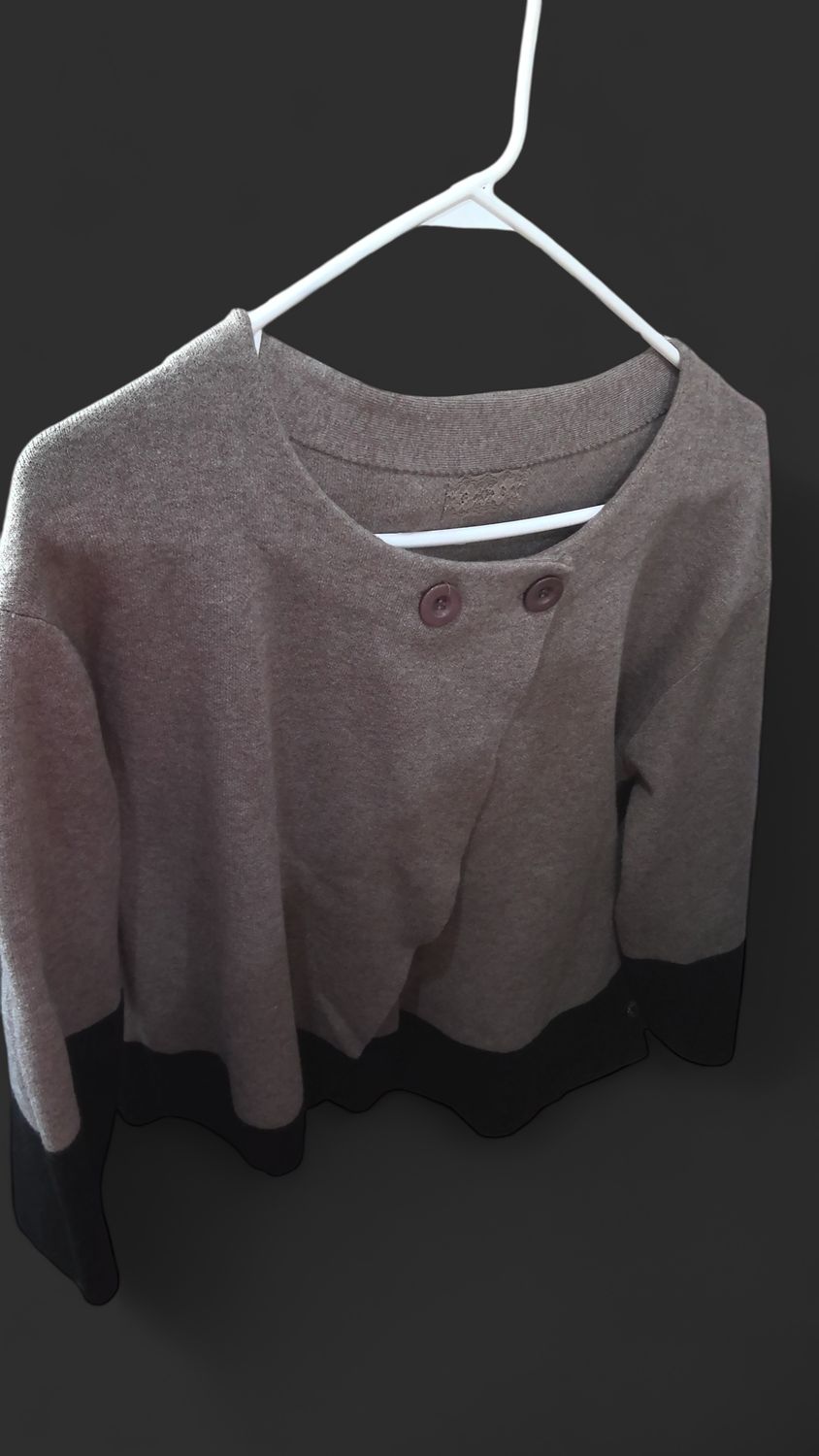 Something Pretty Two Tone Jacket Sweater One Size