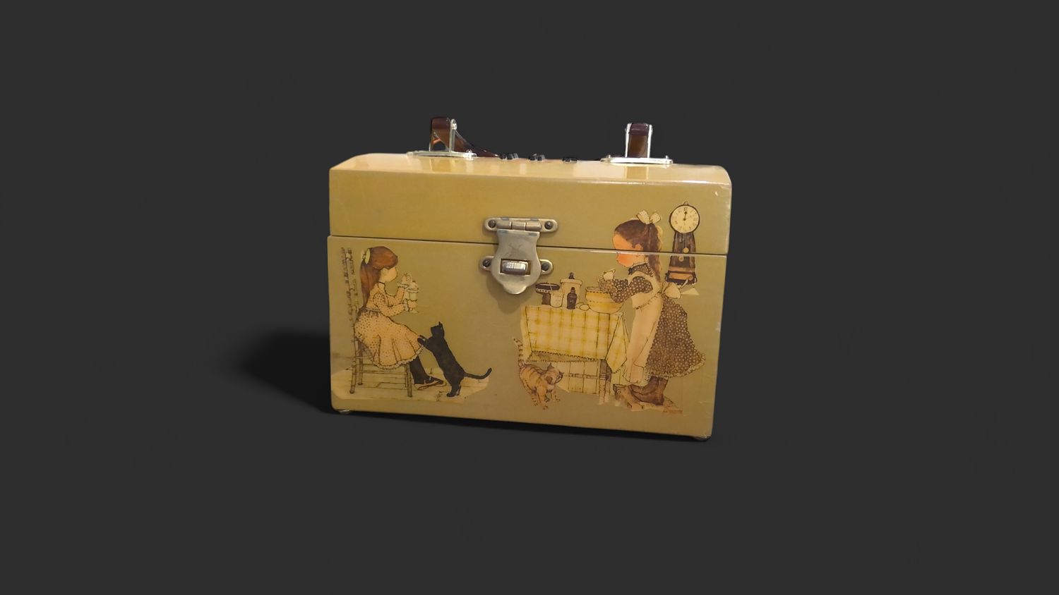 Vintage Decoupage Wooden Box Purse