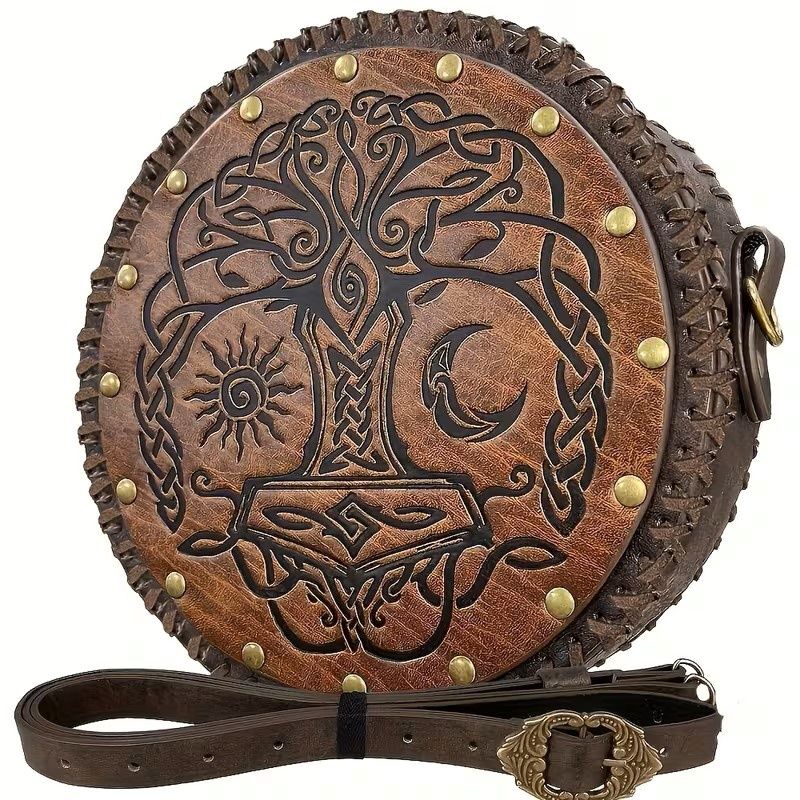 Nordic Embossed PU Leather Crossbody Bag,