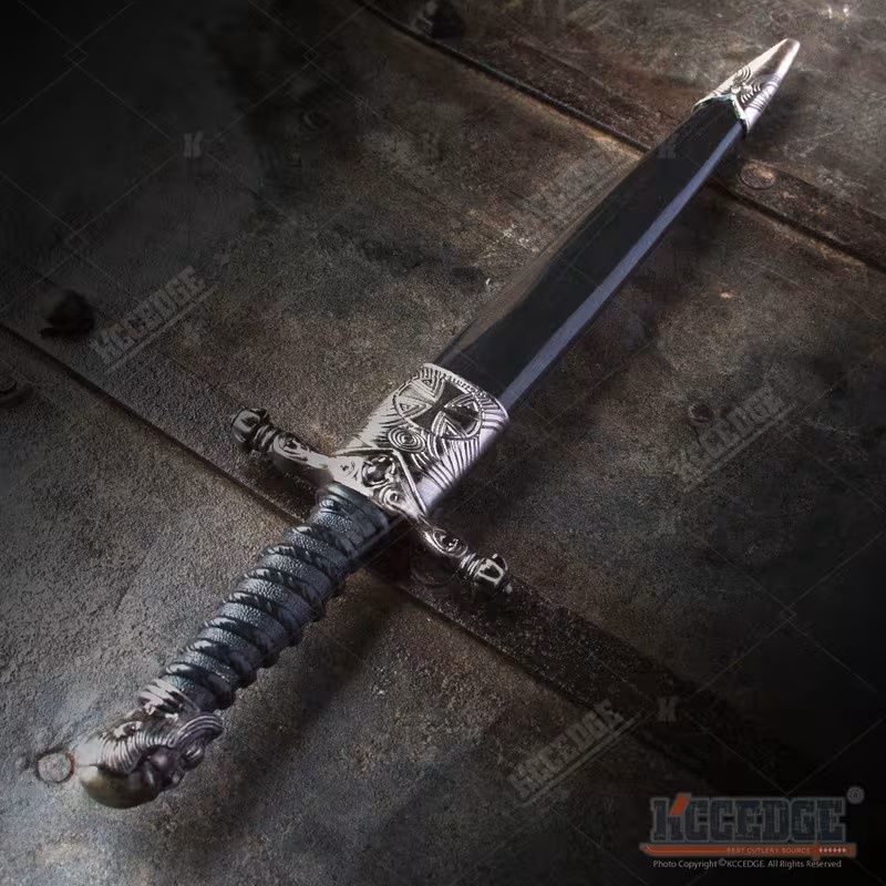 14" Renaissance Costume Cosplay Accessory Collectible Medieval Fixed Blades with Non-Sharpened Stainless Steel Blade
