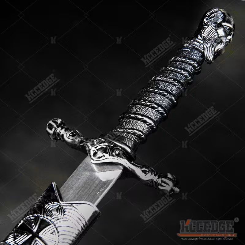 14" Renaissance Costume Cosplay Accessory Collectible Medieval Fixed Blades with Non-Sharpened Stainless Steel Blade