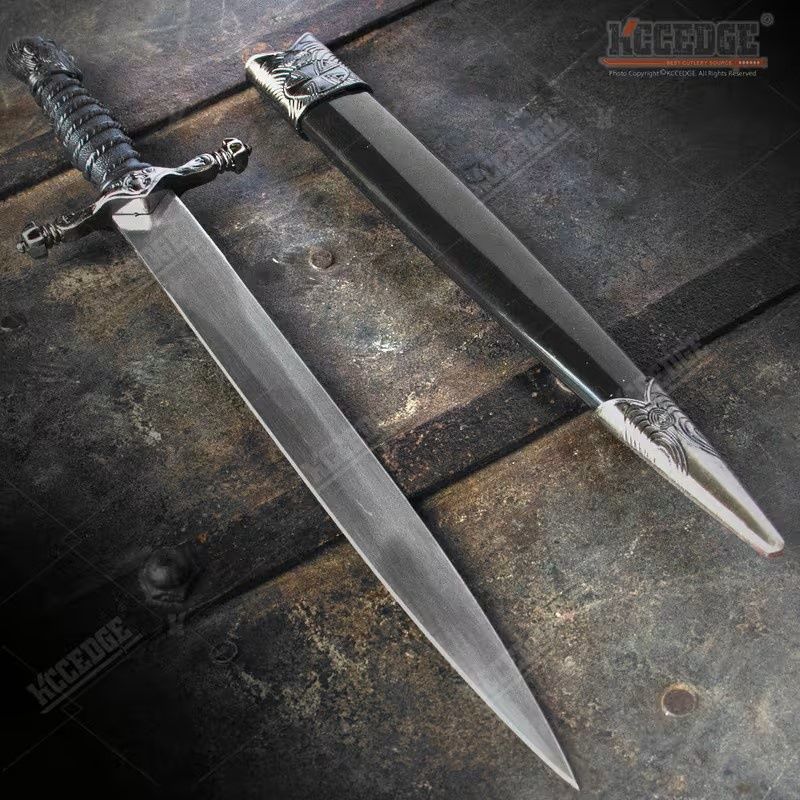 16" Renaissance Costume Cosplay Accessory Collectible Medieval Fixed Blades with Non-Sharpened Stainless Steel Blade