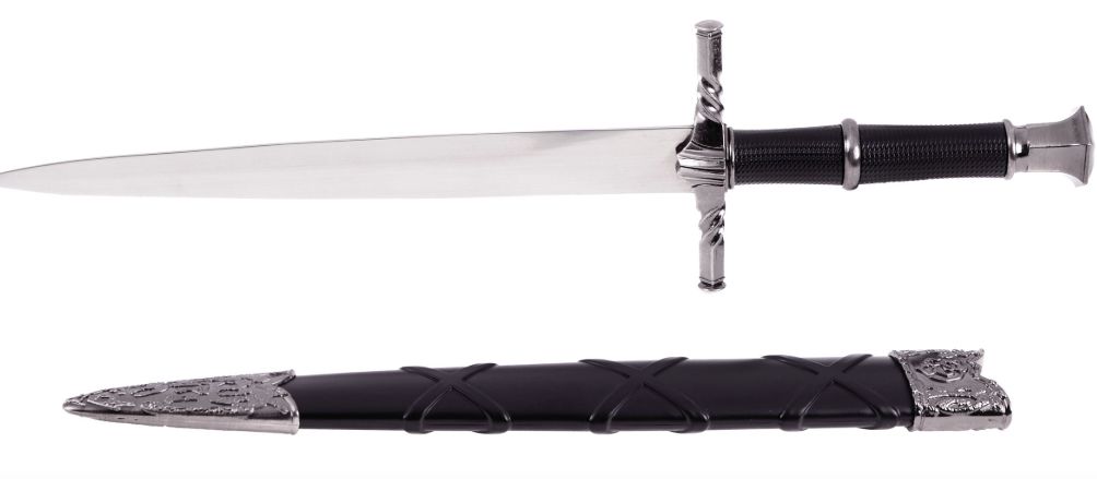 16" Renaissance Costume Cosplay Accessory Collectible Medieval Fixed Blades with Non-Sharpened Stainless Steel Blade