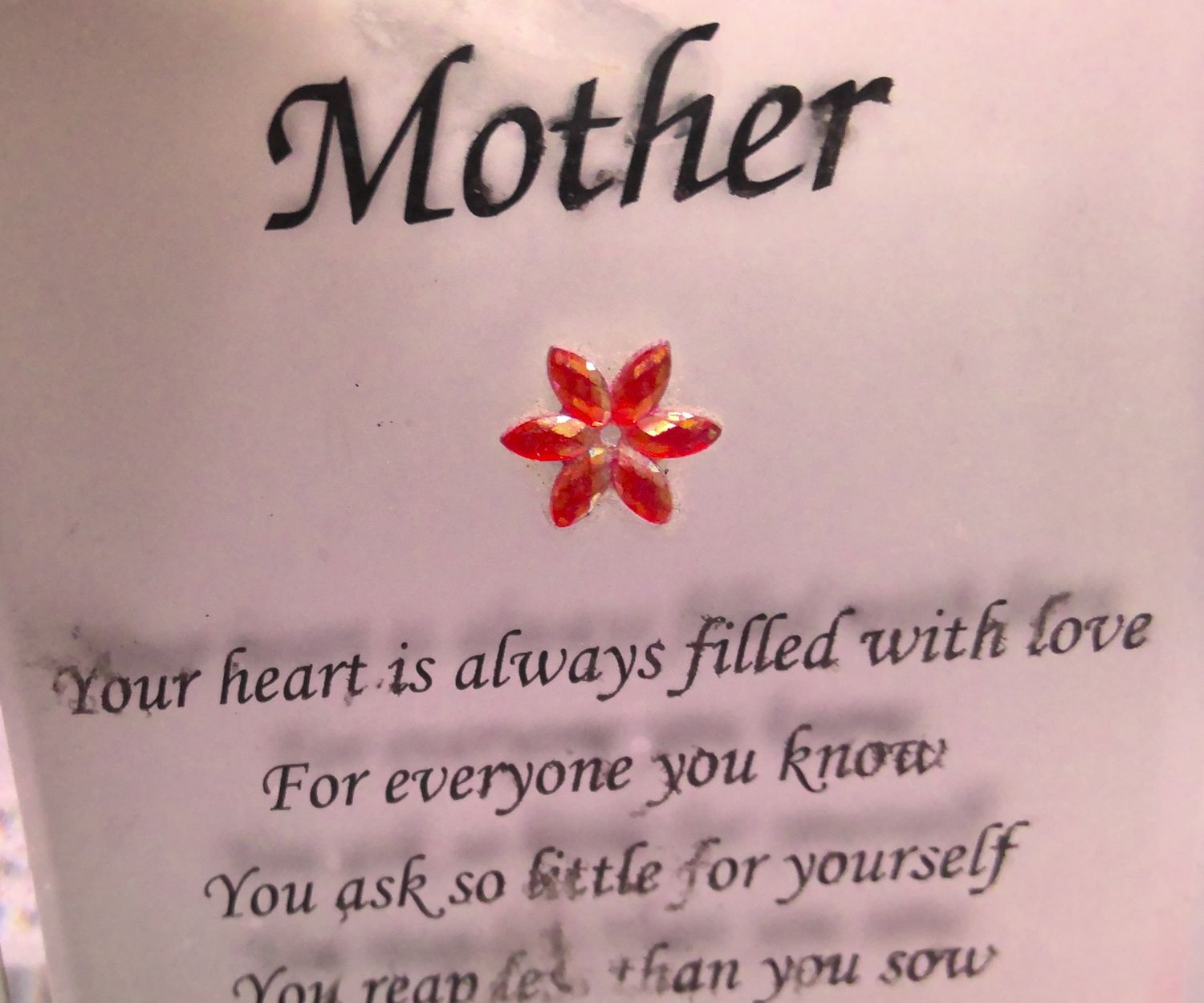Silver Mother Sign  With Red Star