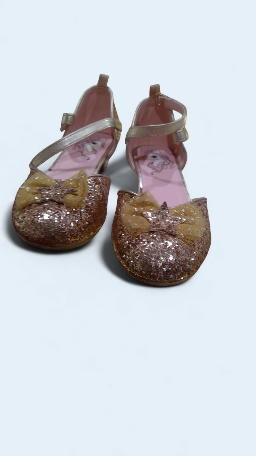 H&amp;M Gold Glittery Dress Shoes Size 1