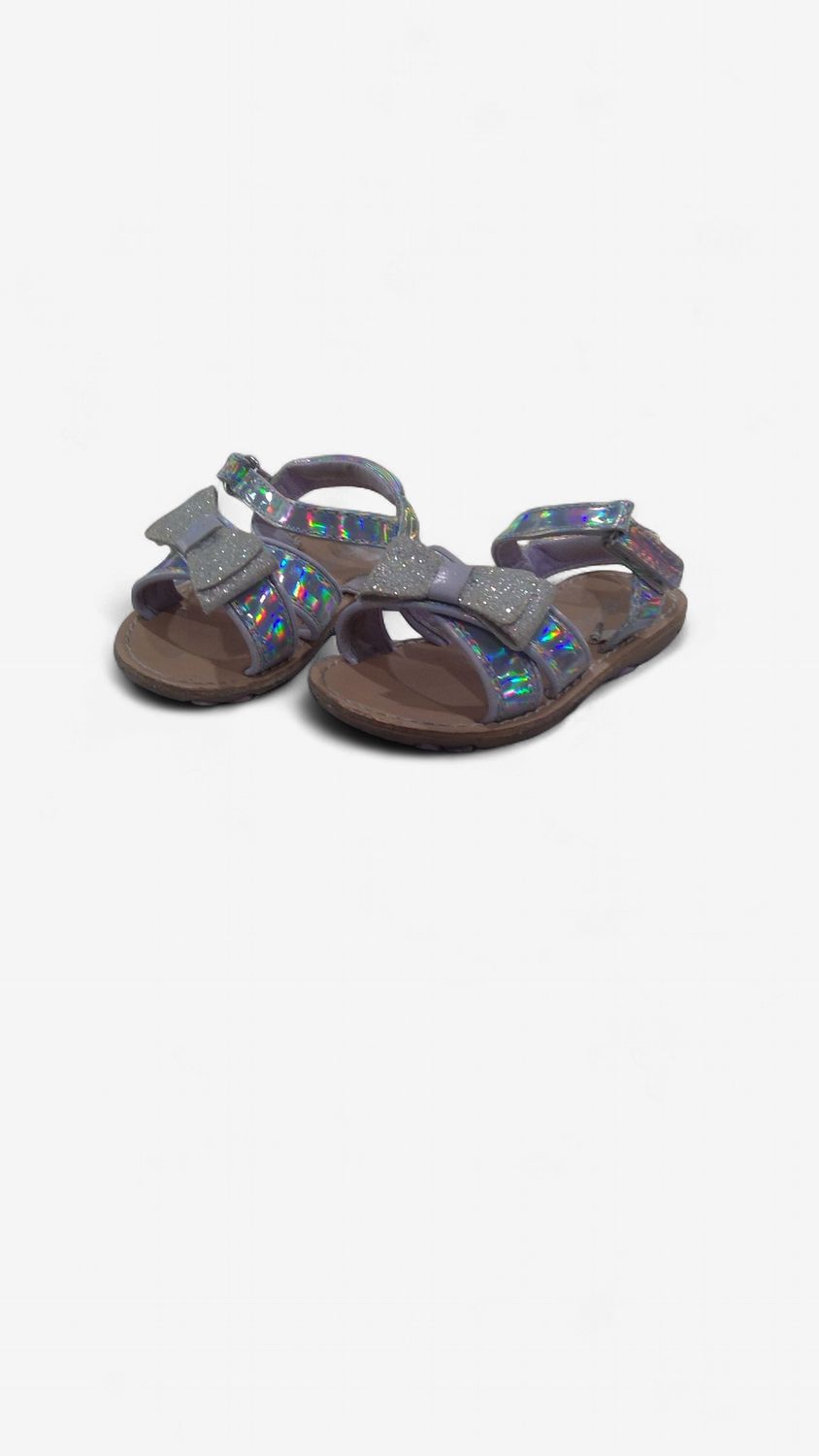 Infant Silver Holographic Sandals Size 5