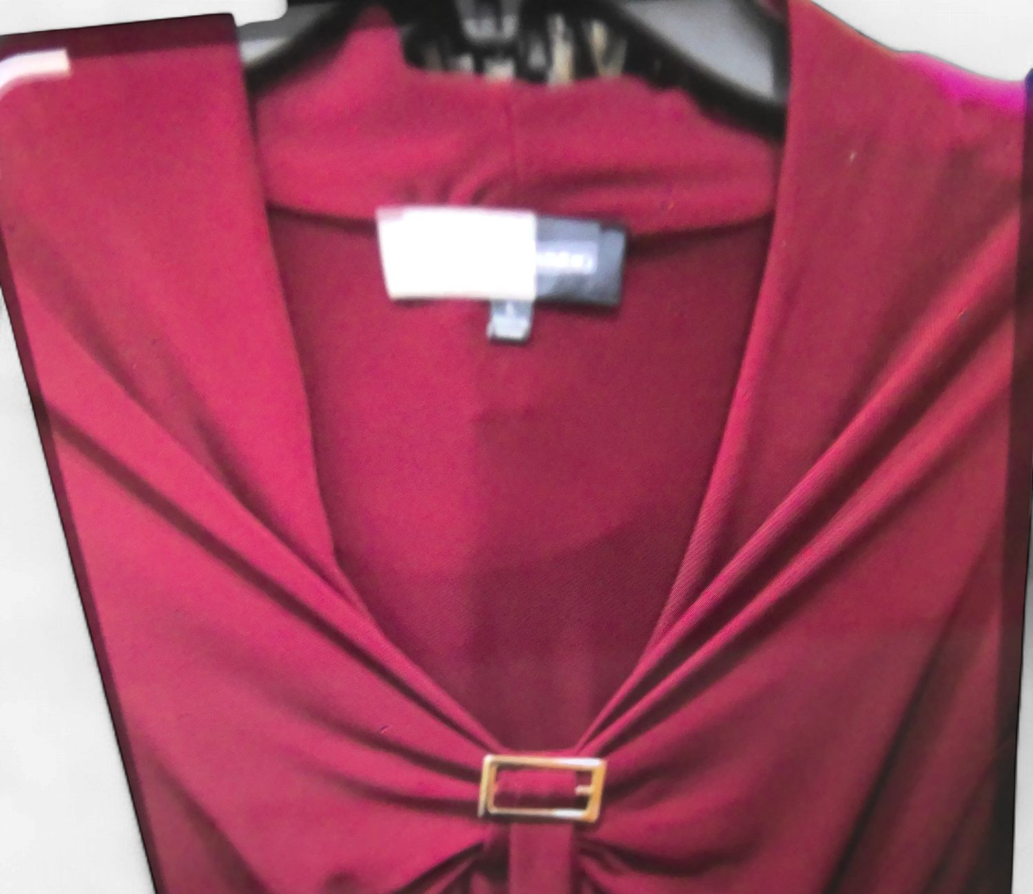 Jones Wear Studio Wine Red Blouse With Metal Buckle