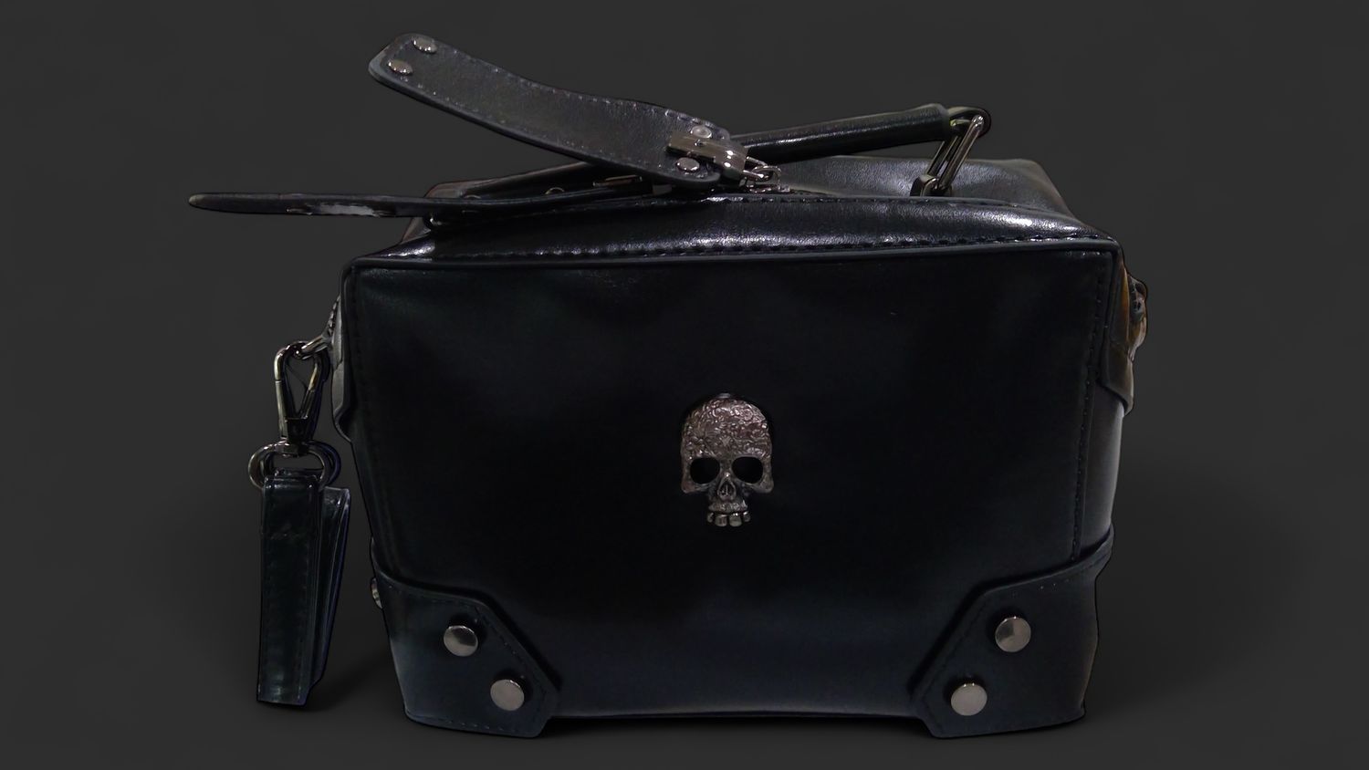 Niche Design Punk Motorcycle Style Skull Handbag, Fashion Studded Gothic Style Body Bag